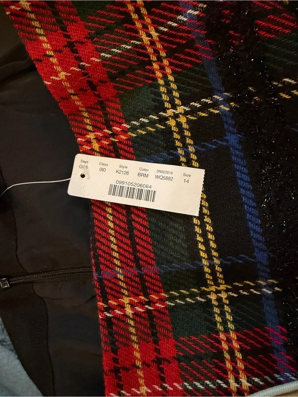 J. Crew Holiday Festive Red Black Blue Tartan Mini Skirt